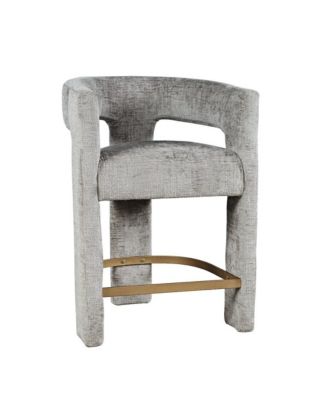 Gwen Modern Luxury Jacquard Fabric Upholstered Sculpture Counter Stool