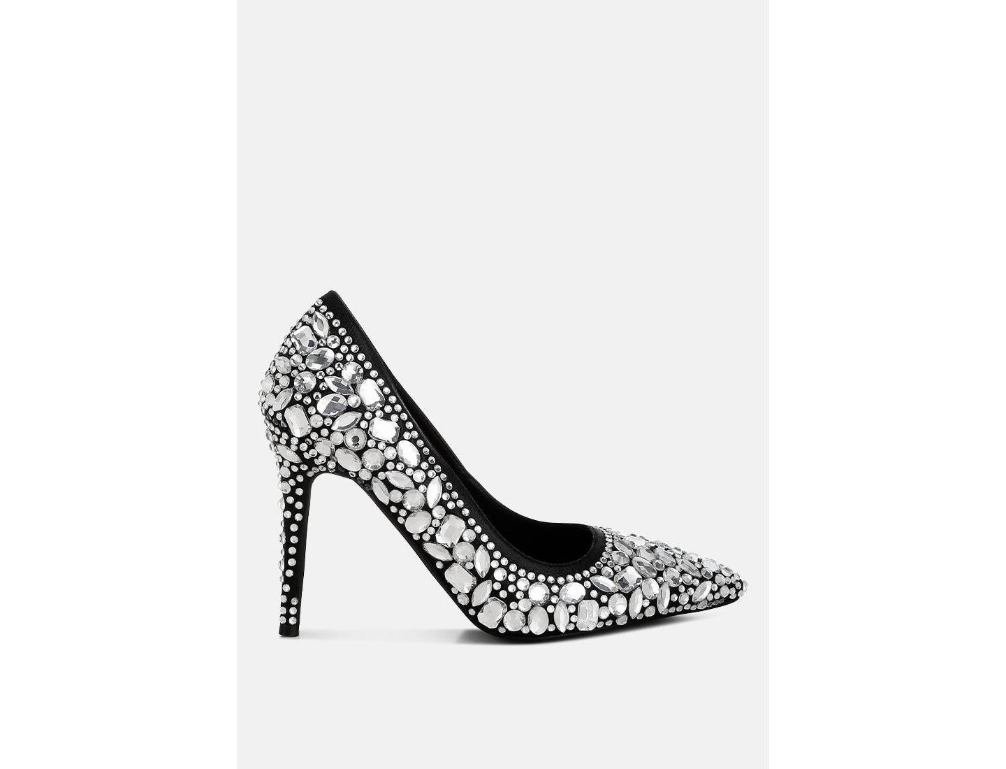 Женские туфли London Rag Iceout Diamante & Rhinestone Embellishments Pumps, цвет: Чёрный — фото 1