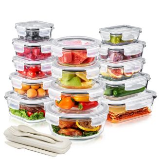 Sorbus 28-Piece Glass Food Storage Containers with Lids - Airtight, Microwave, Fridge, Dishwasher, Oven Safe, BPA-Free, Stackable, Meal Prep Containers - Macy's