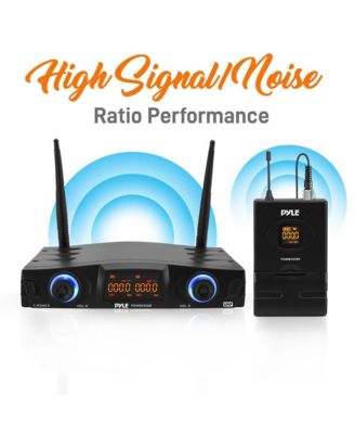 Wireless Belt-Pack Microphone System with 2 Headsets, 2 Lavalier Mics, USB Powered Receiver