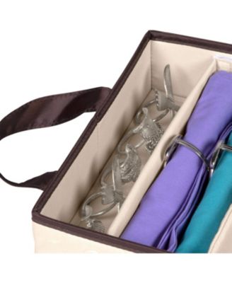 Flatware Storage Case for cutlery - Holds a 12 Serving Set in 5 compartments
