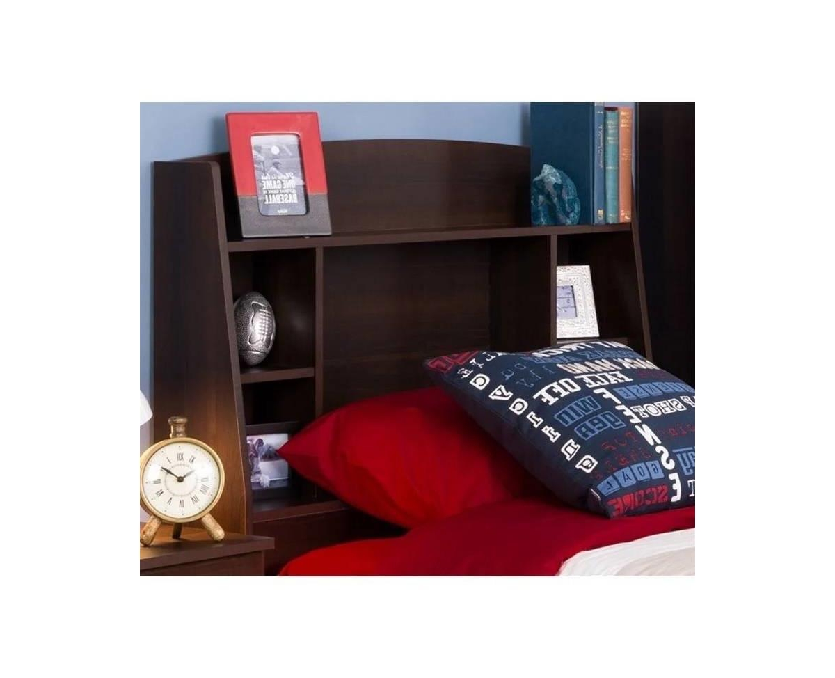 Slickblue Wood Finish Bookcase Headboard with Built-In Storage for Easy Access