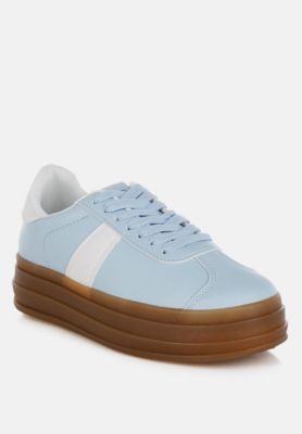 Womens Knockout Faux Leather Lace-Up Sneakers