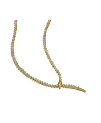 14k Gold Plated Cubic Zirconia Coiled Snake Tennis Chain Necklace