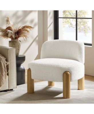 Vanessa Modern Armchair with Solid Wood Legs and Adjustable Foot