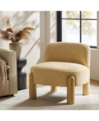 Vanessa Modern Armchair with Solid Wood Legs and Adjustable Foot