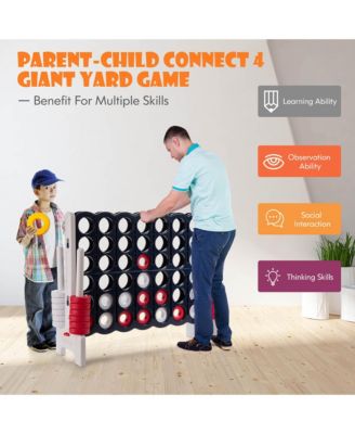 Giant 4 in A Row Jumbo 4-to-Score Game Set Kids Adults w/ 42 Jumbo Rings