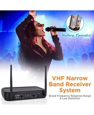 2-Channel VHF Wireless Microphone System with (2) Handheld Mics, Adjustable Volume Control