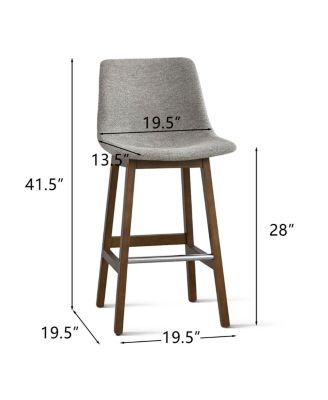 Set of 2 Upholstered Bar Stools with Solid Wood Legs, Modern Counter Height Chairs for Kitchen Island, Bar, or Dining Room-Maison Boucle