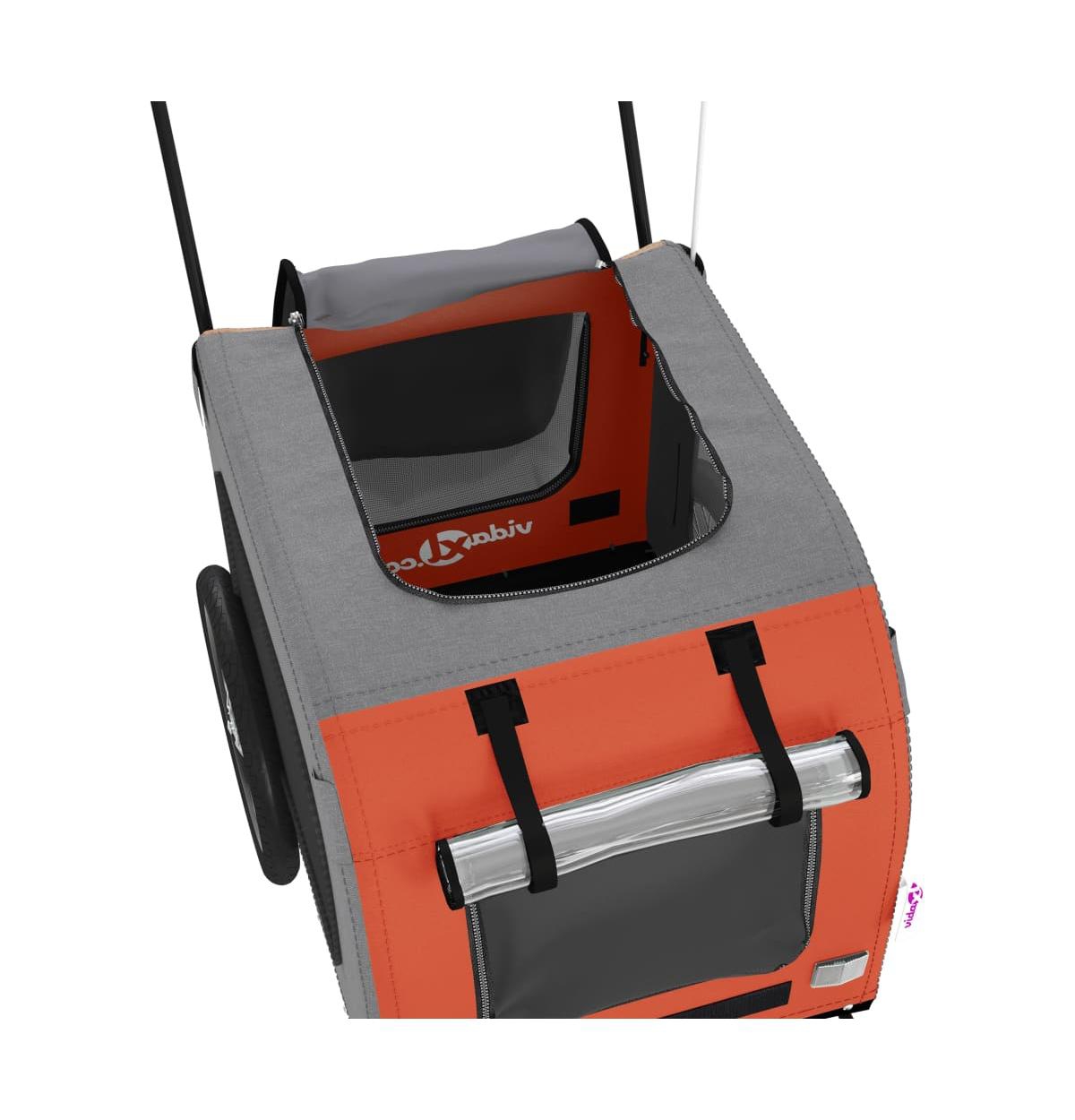vidaXL Pet Bike Trailerand Gray Oxford Fabric and Iron - Orange