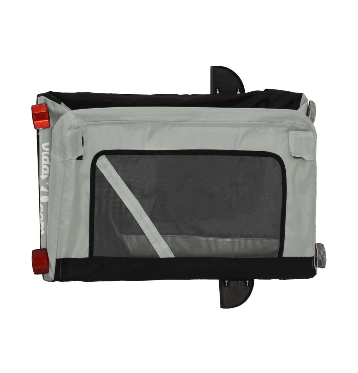 vidaXL Pet Bike Trailerand Black Oxford Fabric and Iron - Gray