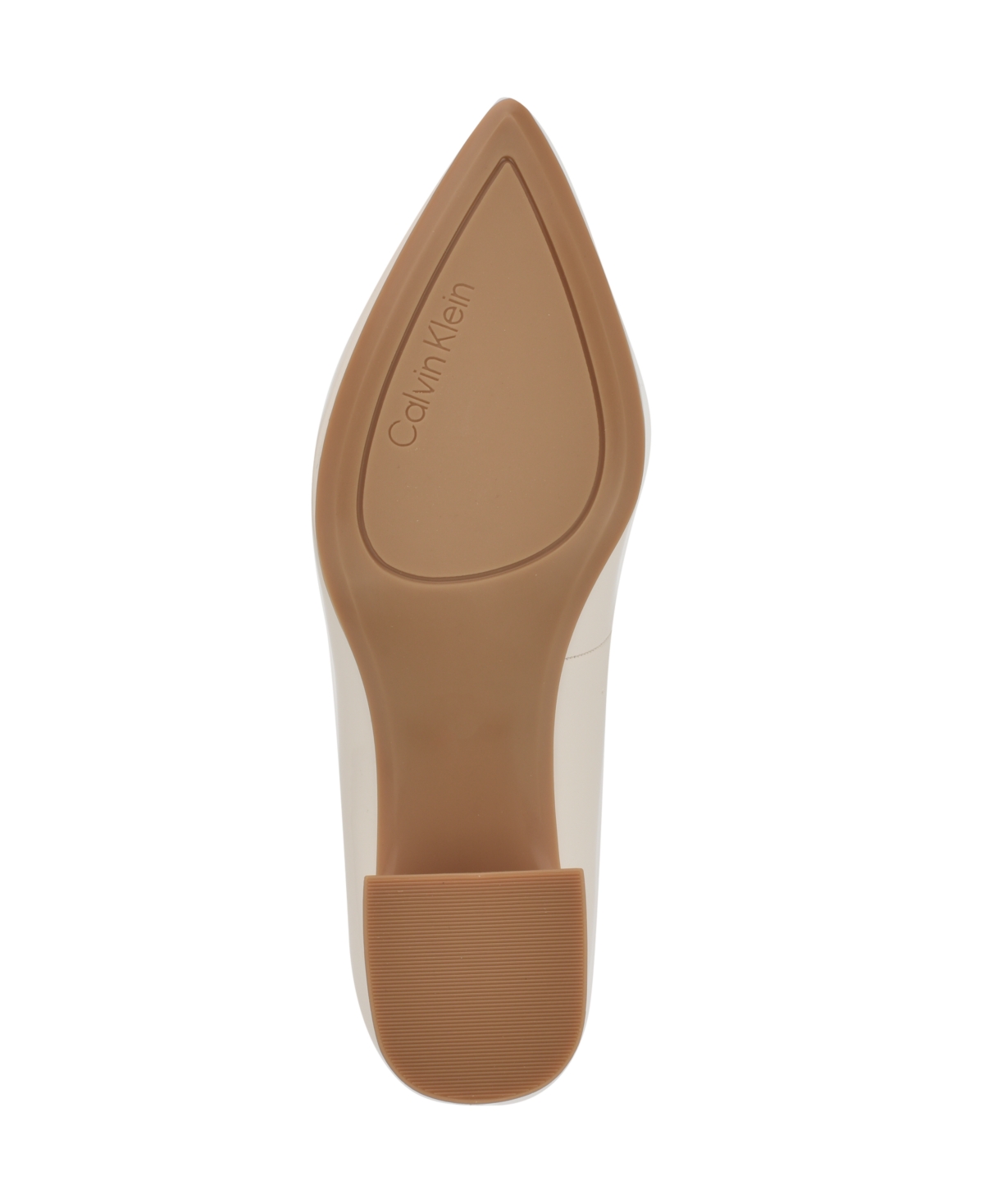 Calvin Klein Alanta Square Toe Pump In Ivory Patent