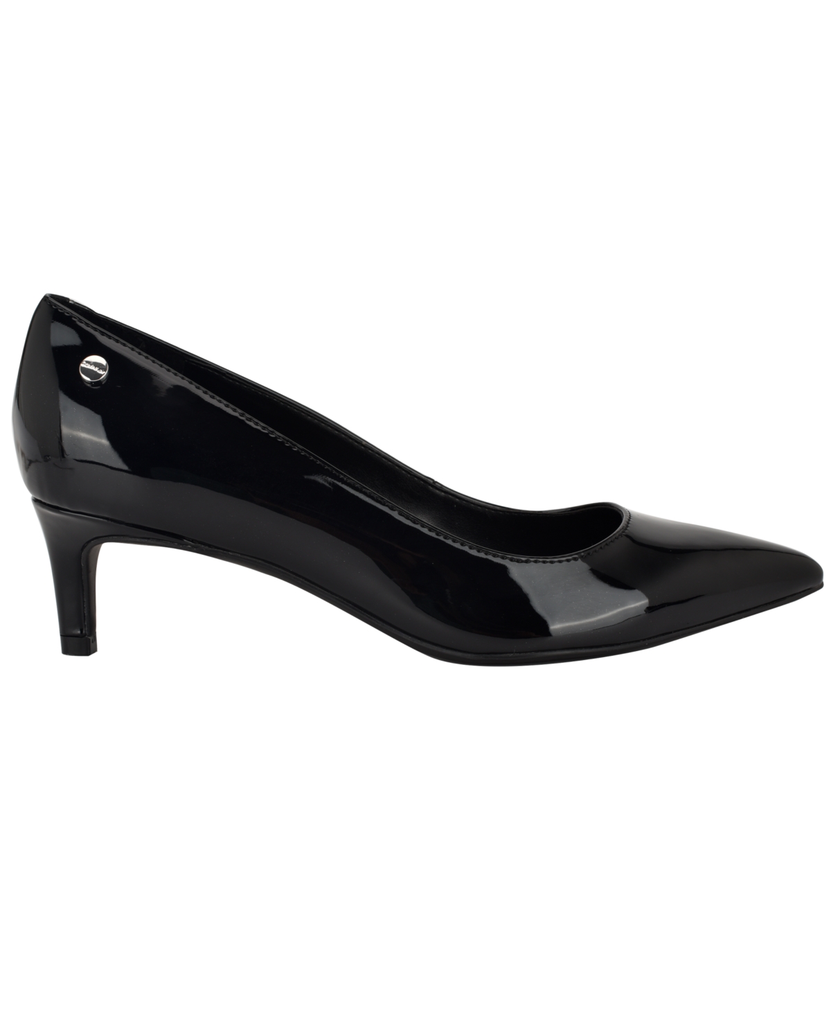 Calvin Klein Kierra Pointed Toe Pump In Black Patent