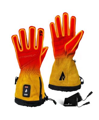 Men's 7V Rugged Leather Heated Work Gloves - Unisex