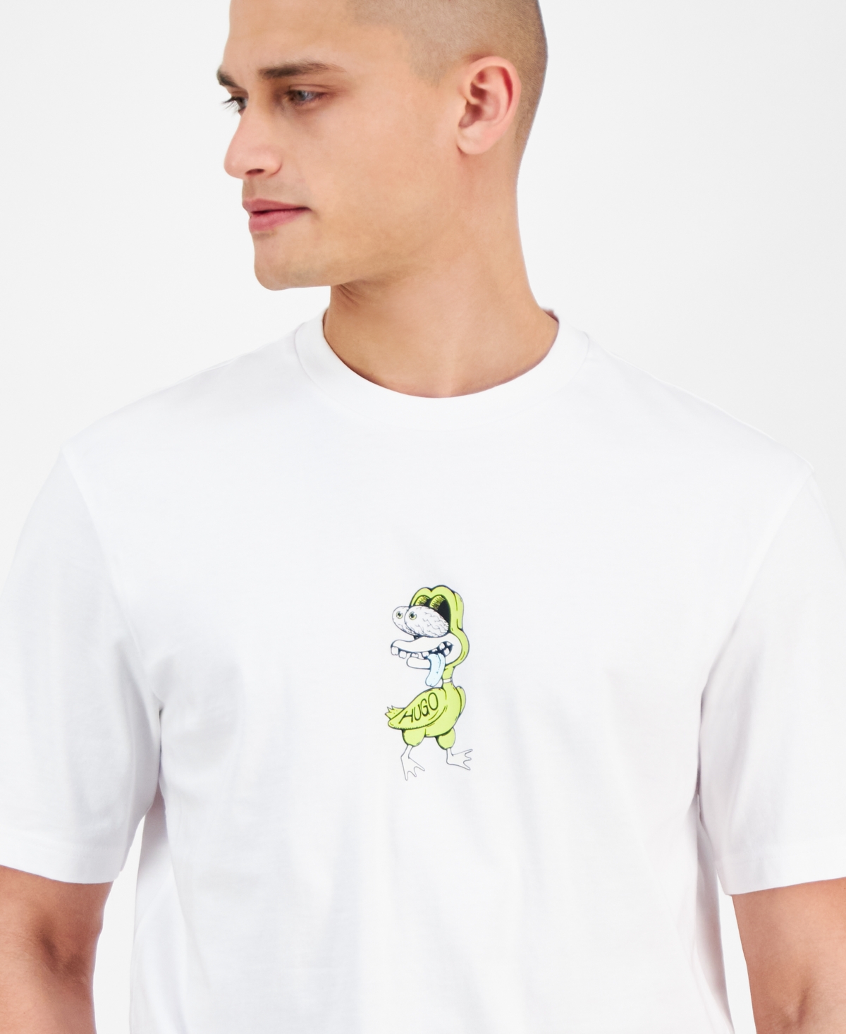 Hugo Boss Hugo By  Men's Cotton Logo Graphic T-shirt In White