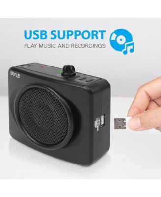 Compact Portable PA System with Headset Microphone, MP3 USB Playback, Rechargeable Battery