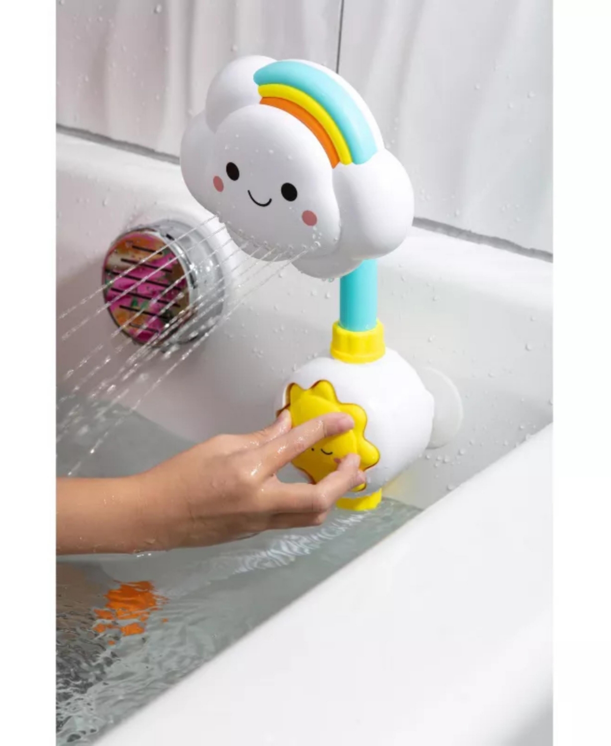 Sperric Toddler Bath Toy Shower Head, Manual Bathtub Shower Sprayer for Toddlers, Interactive Cloud Design Bath Toy