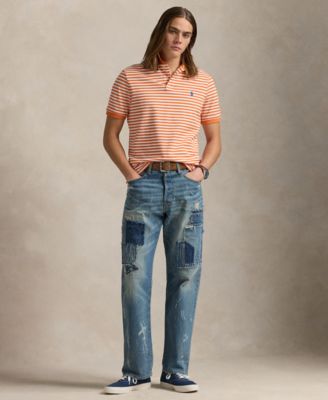 Men's Classic-Fit Striped Mesh Polo Shirt