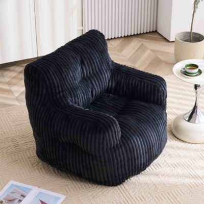 Soft Corduroy Bean Bag Chair with Memory Foam Filling for Living Room