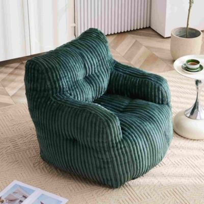 Soft Corduroy Bean Bag Chair with Memory Foam Filling for Living Room