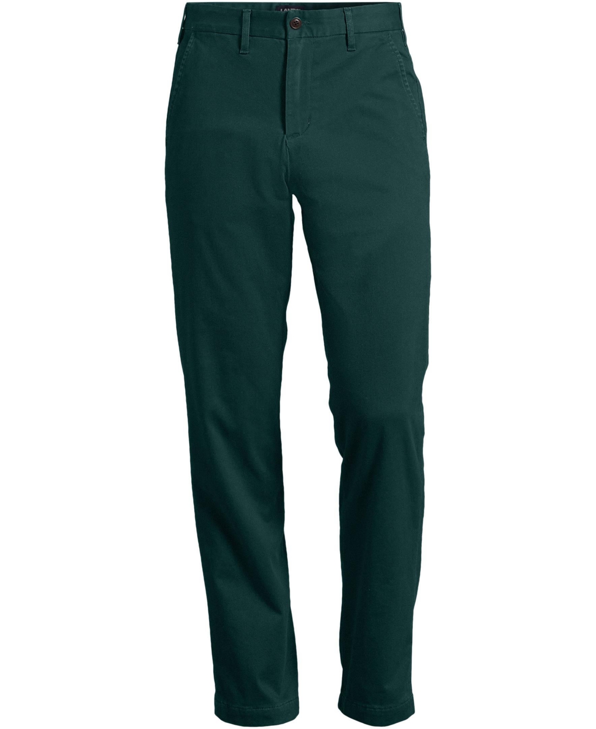 Lands' End Men's Traditional Fit Stretch Flannel Lined Knockabout Chino Pants -red heritage plaid