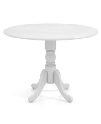 Round Solid Wood Kitchen Dining Table in Farmhouse Wooden Finish