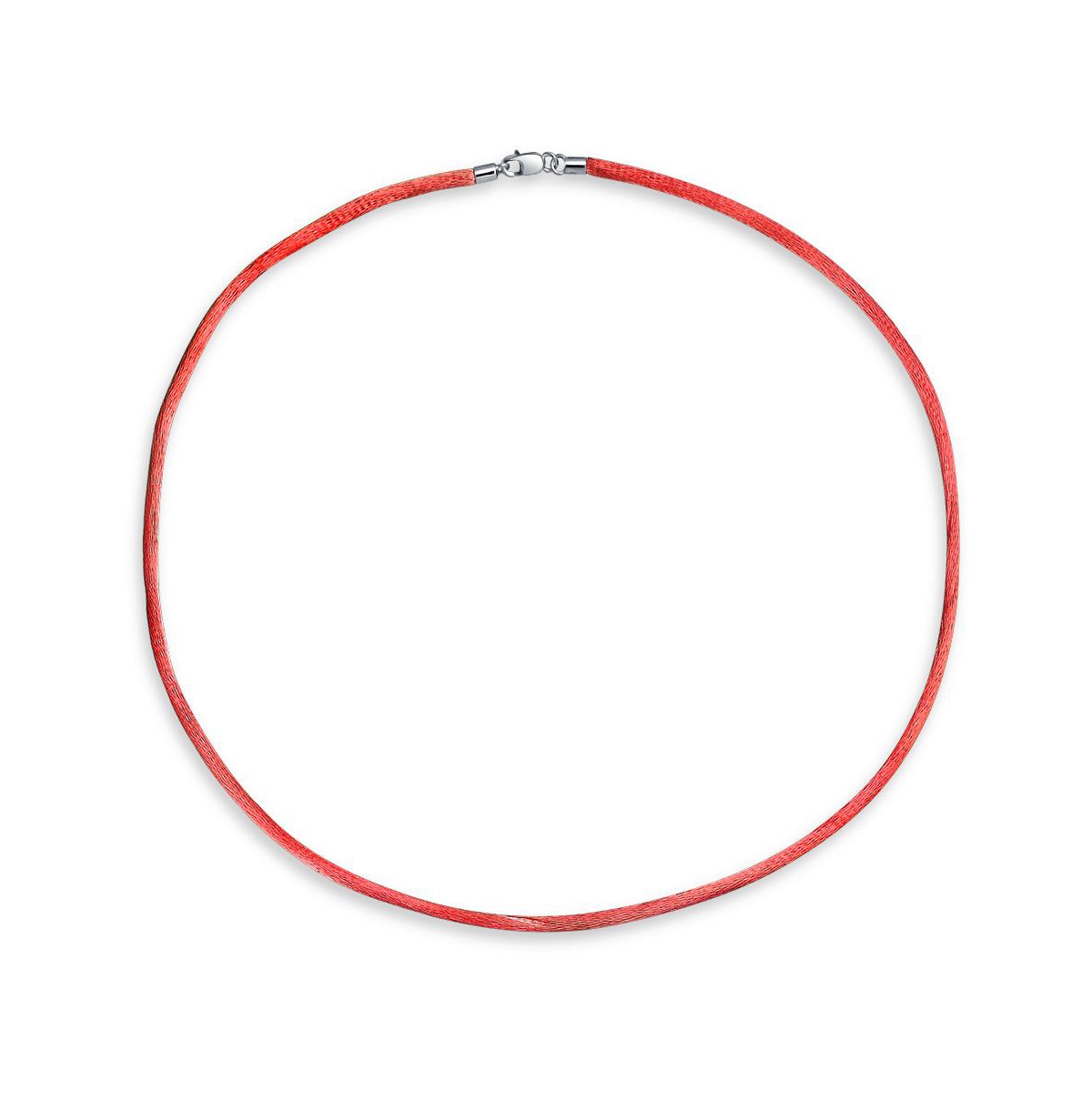 Bling Jewelry 1MM Satin Silk Chain Necklace Cord with Silver Lobster Clasp Various Colors