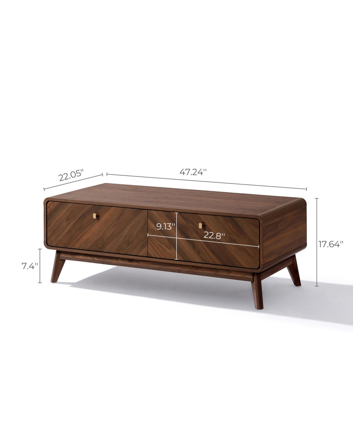 Luxenhome Columbia Engineered Wood Coffee Table With Storage In Brown