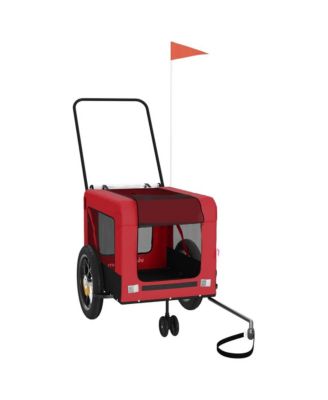 Pet Bike Trailer Red and Black Oxford Fabric and Iron