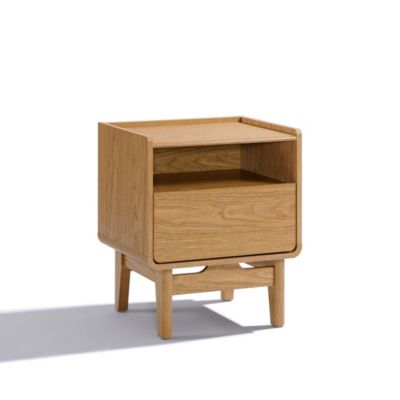 Summer Oak Engineered Wood Nightstand and End Table with Storage