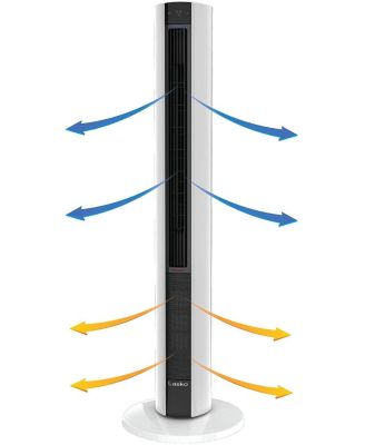 LKO-FH500 All Season Comfort Remote Control Tower Fan & Heater, White