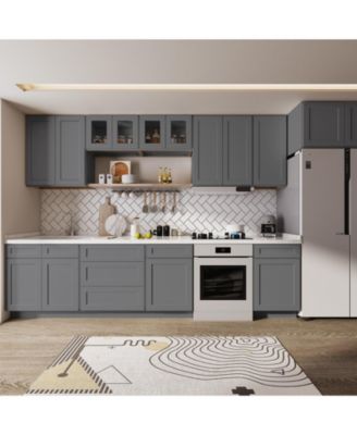 Kitchen Sink Base Cabinet, Unassembled Cabinet with Adjustable Shelves without Top