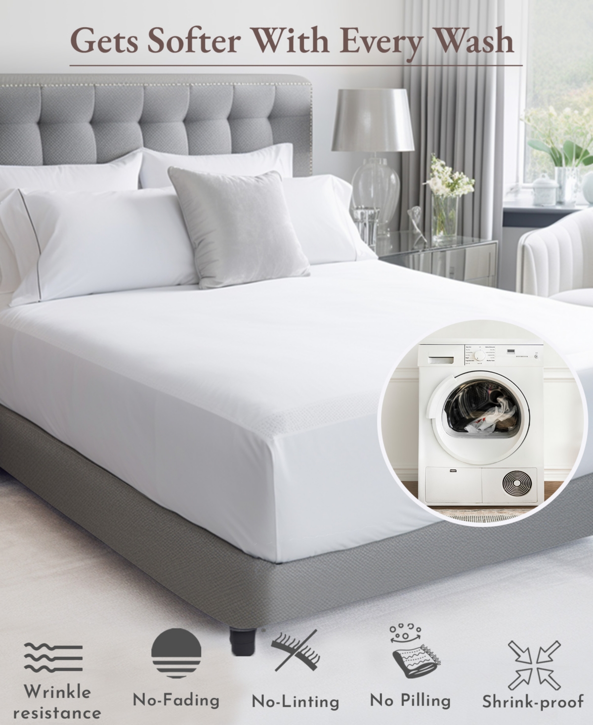 California Design Den Size Pillowcases - 100% Cotton, Set of 2 Soft & Cooling Sateen Weave Cases, Perfect Fit for Size Pillows by - Bright w