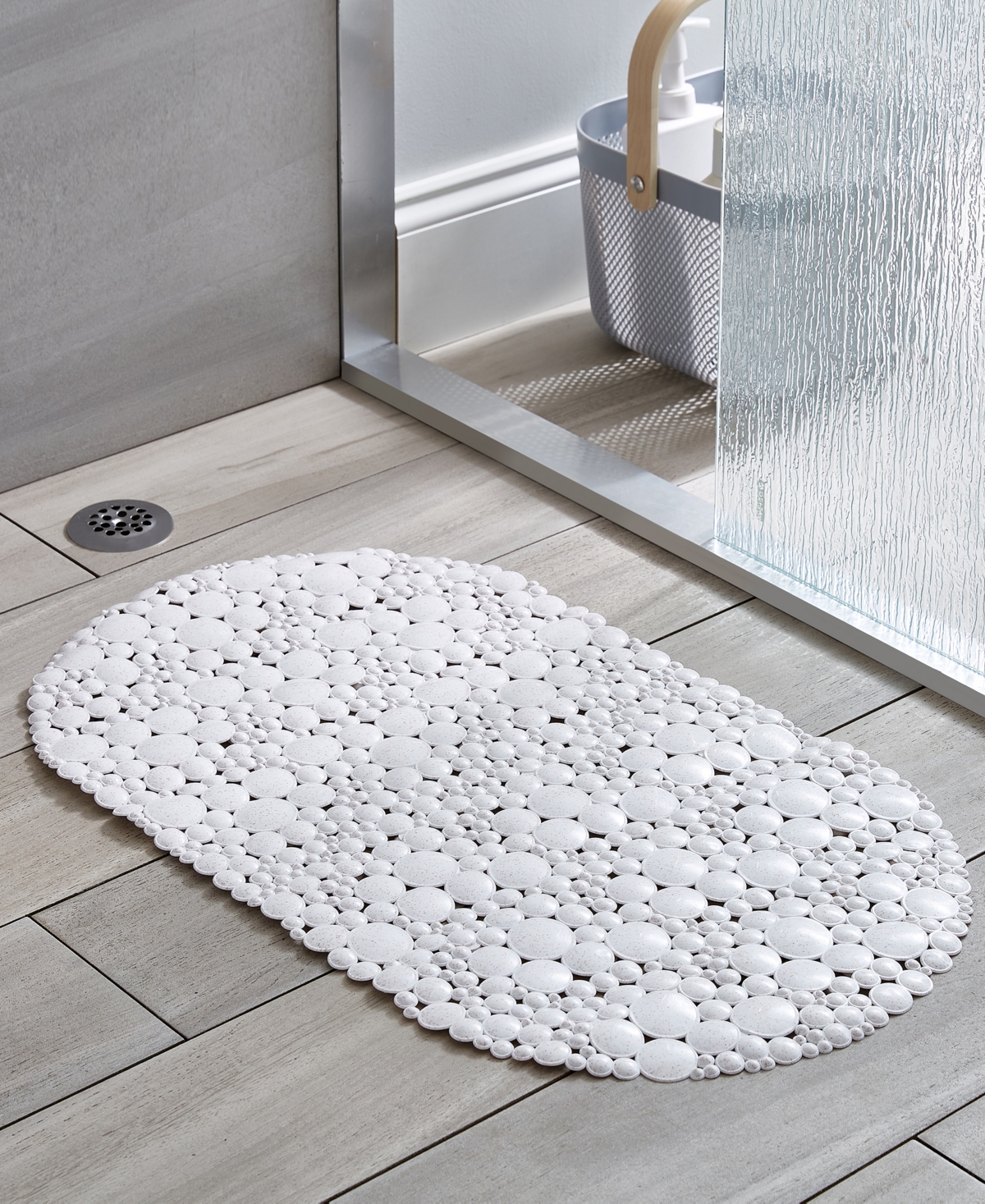Bath Bliss Non-slip Natural Fiber Bathmat, 26.4" X 14.6" In White