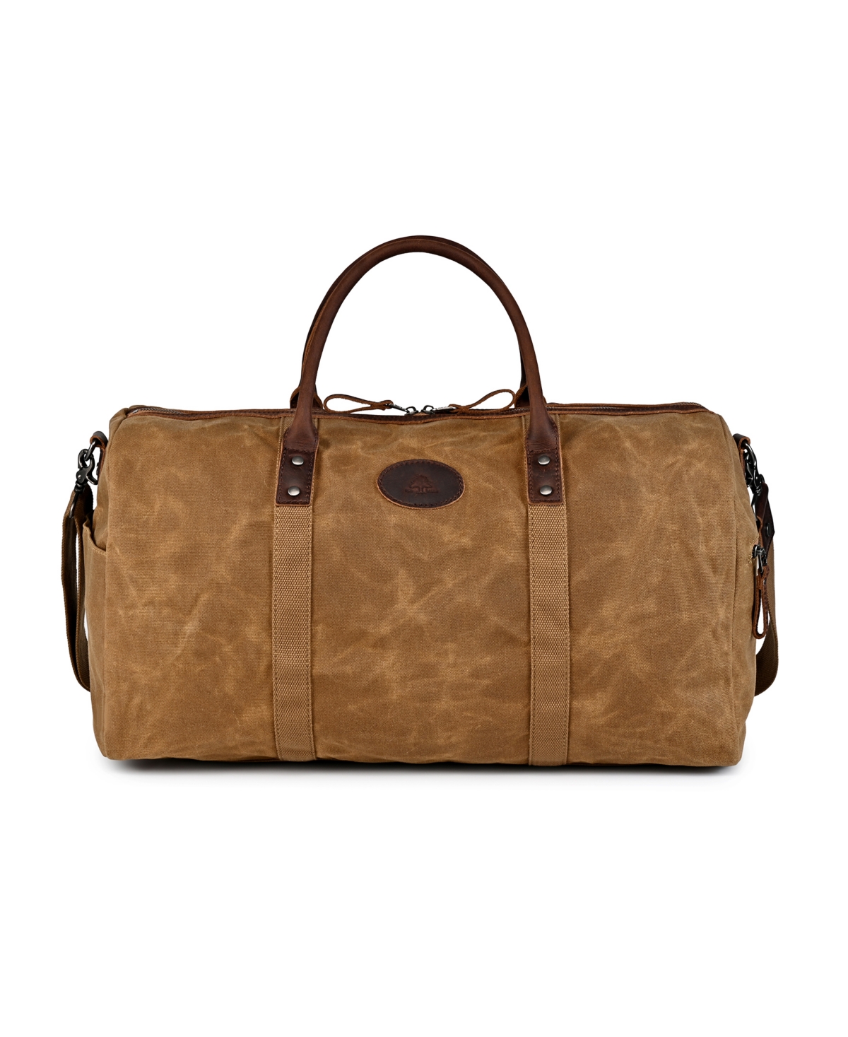 Tsd Brand Hillside Bee-wax Canvas Duffel Bag In Camel