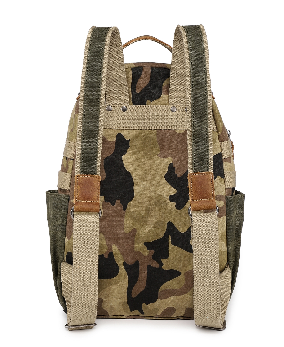 Tsd Brand Mountain Leaf Utility Bee-wax Canvas Backpack In Army Green
