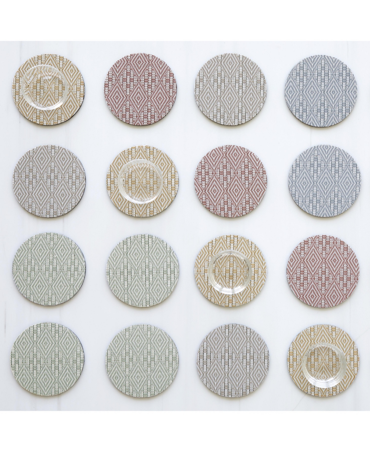 Chilewich Martha Stewart Boxwood Set Of 4 Round Coasters In Sea