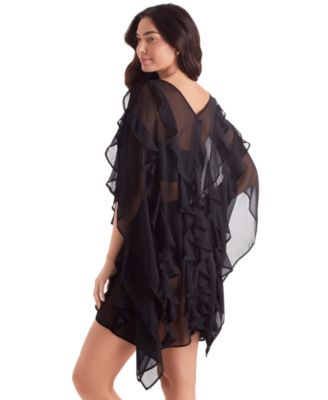 Women's Breeze Ruffle-Trim Poncho Cover-Up
