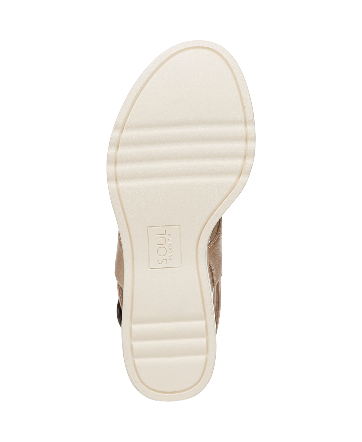 Shop Soul Naturalizer Women's Livia Slingback Wedge Sandals In Gold Faux Leather