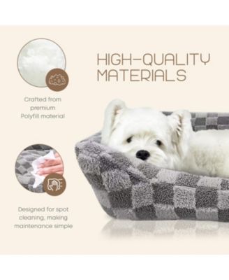 Checkered Cuddler, Ultra-Soft & Elegant Pet Bed for Dogs & Cats, Designed for Comfort and Durability