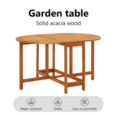 Patio Table 51.1"x35.4"x28.3" Solid Acacia Wood