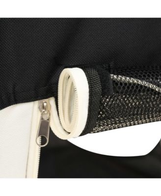 Foldable Dog Playpen with Carrying Bag Black 57.1"x57.1"x24"