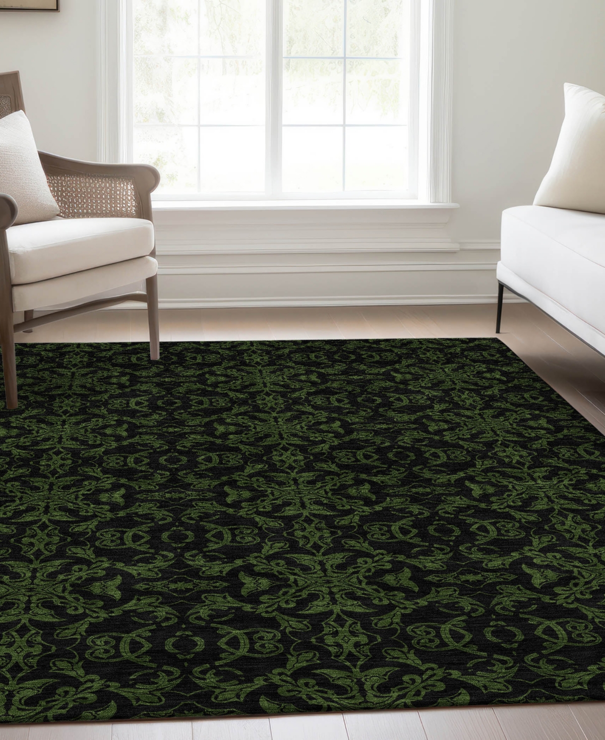 Addison Chantille Machine Washable Acn785 2'6''x3'10'' Area Rug In Olive