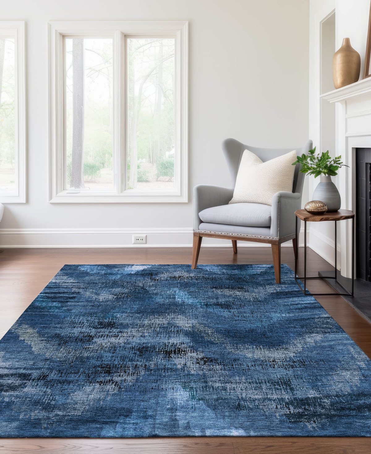 Addison Chantille Machine Washable Acn792 2'6''x3'10'' Area Rug In Blue