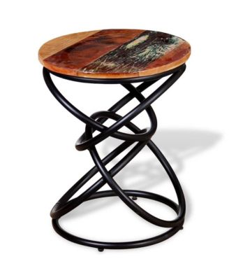 End Table Multicolor Solid reclaimed wood top Medium Durable