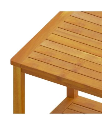 Side Table Solid Acacia Wood 17.7"x17.7"x17.7"