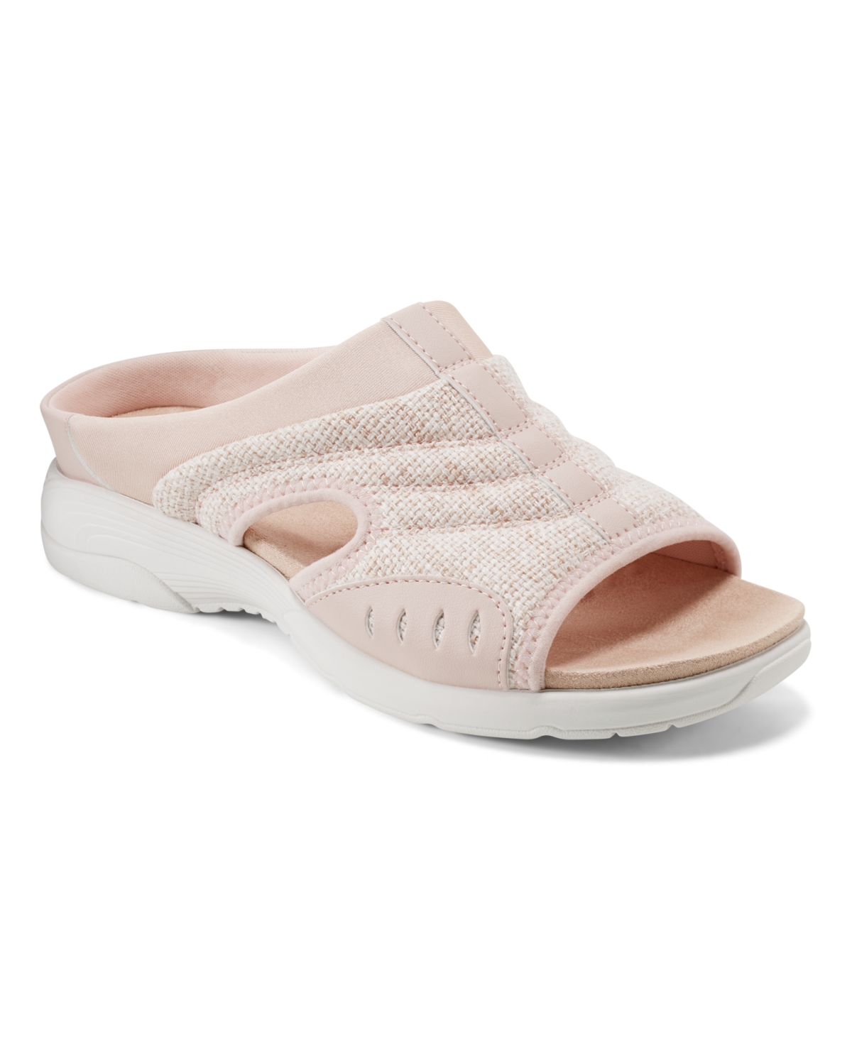 Shop Easy Spirit Women's Traciee Lightweight Flat Easy-on Sandals In Light Pink Woven