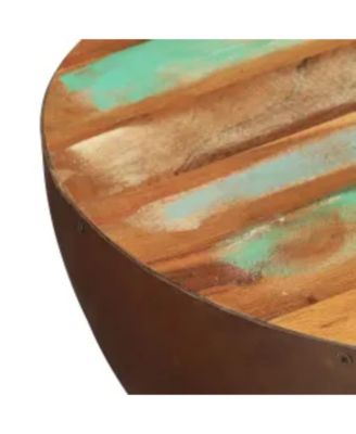 Coffee Table Bowl-shaped with Steel Base Solid Reclaimed Wood