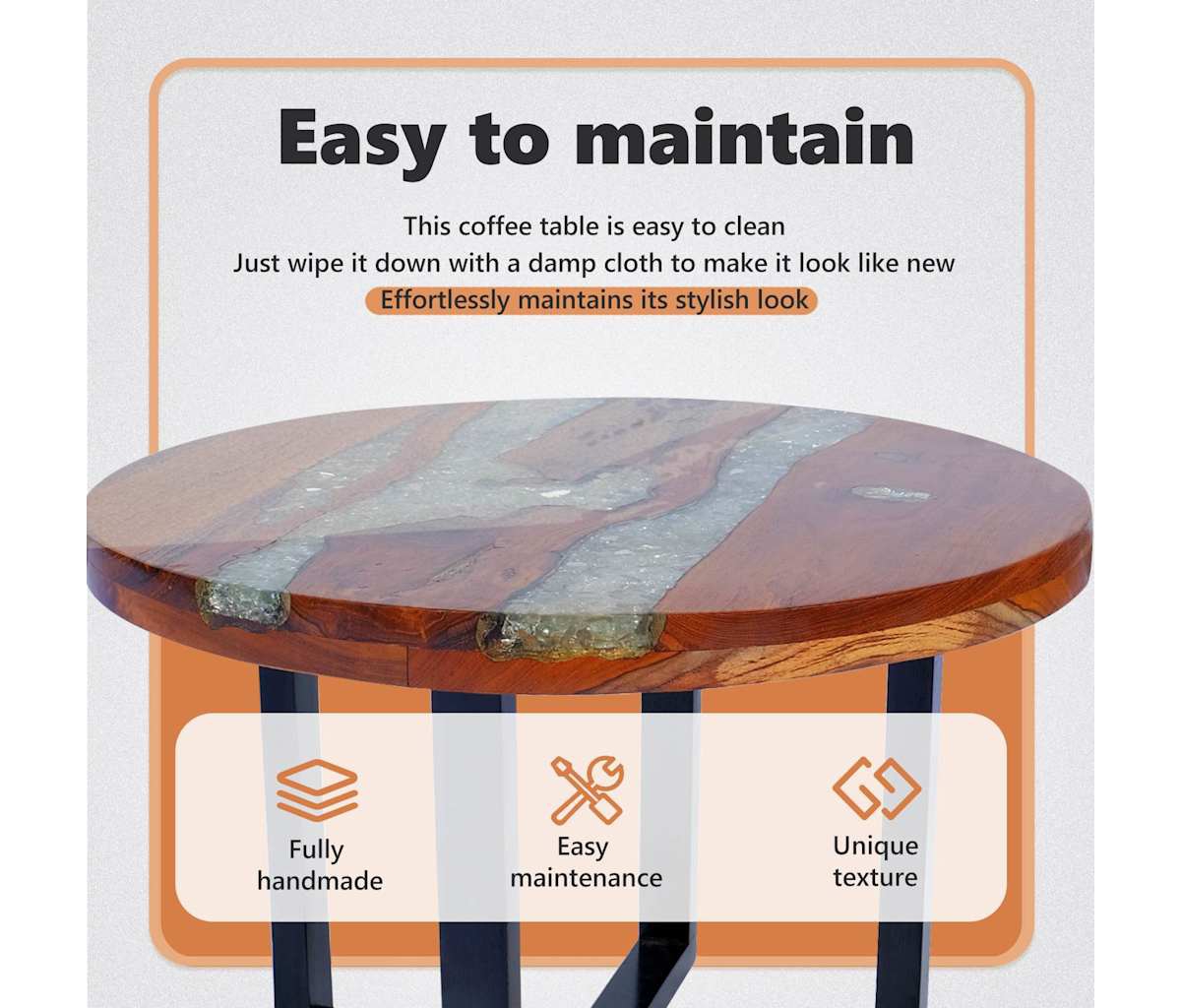 Coffee Table Teak Resin