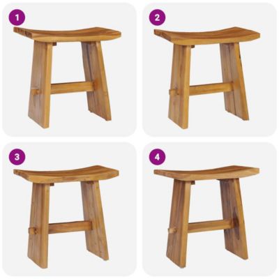 Stool Teak Solid teak wood Compact Durable Stool Rectangular